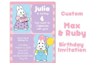 Max and Ruby Birthday Party Invitations Max and Ruby Birthday Invitation Custom Rabbit Party 5×7