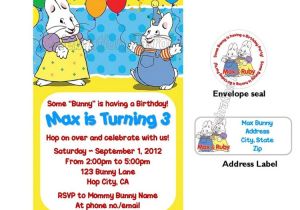 Max and Ruby Birthday Party Invitations Max and Ruby Bunny Birthday Invitations W Address Labels