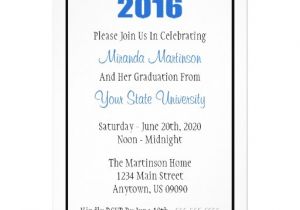 Mba Graduation Party Invitations Mba Grad 2016 Graduation Invite Blue Caps Zazzle