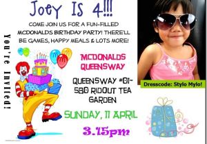 Mcdonalds Birthday Invitation Cards the J Babies A Debut Mcdonalds’ Birthday Party
