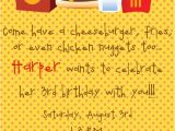Mcdonalds Party Invitation Template Printed Mcdonalds Inspired Fast Food Birthday by