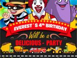 Mcdonalds Party Invitation Template Ronald Mcdonalds Birthday Invitation In 2019 Kids