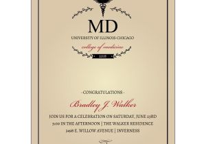 Medical School Graduation Party Invitations Monogram Medical Degree Graduation Invitations Paperstyle