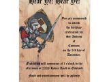 Medieval Party Invitations Medieval Knight with Sword and Shield Birthday Card