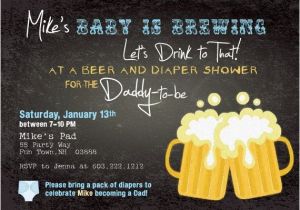 Mens Baby Shower Invitations Beer and Diaper Shower Invitation Boy Man Shower Man