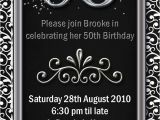 Mens Birthday Party Invitation Templates Example 50th Birthday Invitations Flower Patern Silver