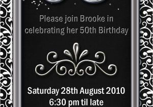 Mens Birthday Party Invitation Templates Example 50th Birthday Invitations Flower Patern Silver