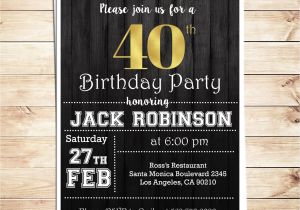 Mens Birthday Party Invitation Templates Surprise 40th Birthday Party Invitations for Him Men 40th