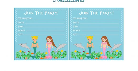 Mermaid Birthday Invitations Free Printable Free Mermaid Birthday Party Printables From Printabelle