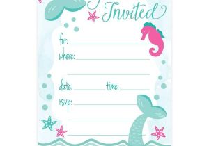 Mermaid Birthday Invitations Free Printable Mermaid Party Invitation Under the Sea theme