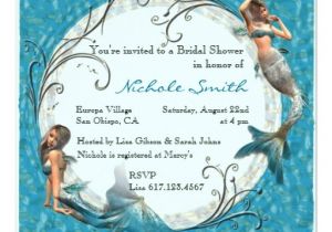 Mermaid Bridal Shower Invitations Mermaid Teal Blue Floral Bridal Shower Invites 5 25