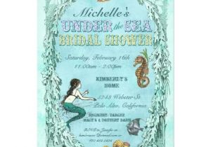 Mermaid Bridal Shower Invitations Under the Sea Mermaid Bridal Shower Invitation