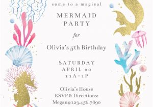 Mermaid Party Invitation Template Mermaid Merriment Birthday Invitation Template Free