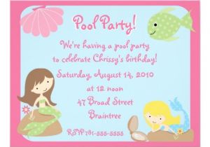 Mermaid Pool Party Invitation Wording Krw Cute Mermaid Pool Party Invitations 4 25 Quot X 5 5