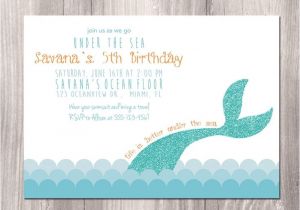 Mermaid Pool Party Invitation Wording Mermaid Birthday Invitation Little Mermaid Invitation