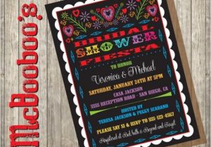 Mexican themed Bridal Shower Invitations Mexican Bridal Shower Fiesta Invitation with Scalloped