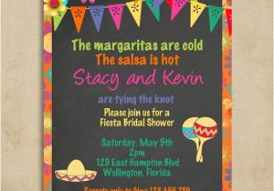 Mexican themed Bridal Shower Invitations Mexican Fiesta Bridal Shower Invitation Chalkboard and