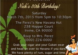 Miami themed Party Invitations Havana Nights Invitation Cuban Party Cuba Miami Tropical