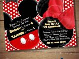 Mickey and Minnie Joint Birthday Party Invitations Huge Selection Mickey Mouse Invitation for Twins Minnie