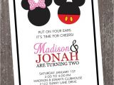 Mickey and Minnie Joint Birthday Party Invitations Mickey and Minnie Mouse Birthday Invitation by