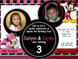 Mickey and Minnie Joint Birthday Party Invitations Mickey Minnie Mouse Invitation
