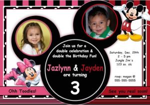 Mickey and Minnie Joint Birthday Party Invitations Mickey Minnie Mouse Invitation