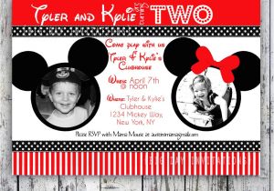 Mickey and Minnie Joint Birthday Party Invitations Minnie Mouse Printable Birthday Invitations Drevio