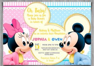 Mickey and Minnie Mouse Baby Shower Invitations Baby Mickey Minnie Mouse Baby Shower Invitation Baby Minnie
