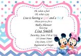 Mickey and Minnie Mouse Baby Shower Invitations Twin Baby Shower Invitation Baby Minnie and Baby Mickey Boy
