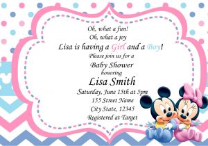 Mickey and Minnie Mouse Baby Shower Invitations Twin Baby Shower Invitation Baby Minnie and Baby Mickey Boy