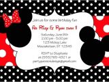 Mickey and Minnie Mouse Birthday Invitations for Twins Mickey and Minnie Invitations Template