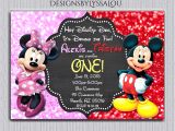 Mickey and Minnie Mouse Birthday Invitations for Twins Mickey and Minnie Twin Birthday Invitation Twin