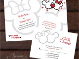 Mickey and Minnie Wedding Invitations Mickey and Minnie Custom Wedding Invitation by