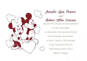 Mickey and Minnie Wedding Invitations Red Mickey and Minnie Mouse Wedding Invitation Red is