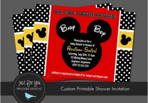 Mickey Mouse Baby Shower Invitations for A Boy Mickey Mouse Inspired Baby Shower Invitation by