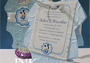 Mickey Mouse Baptism Invitations Mickey Mouse Christening Invitation