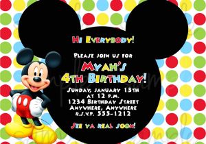 Mickey Mouse Birthday Invitation Template Birthday Invitation Mickey Mouse