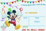 Mickey Mouse Birthday Invitation Template Free Mickey Mouse 1st Birthday Invitations Bagvania Free
