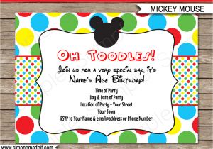 Mickey Mouse Birthday Invitation Template Mickey Mouse Party Invitations Template Birthday Party