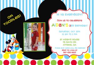 Mickey Mouse Clubhouse Custom Birthday Invitations Mickey Mouse Clubhouse Birthday Party Invitation