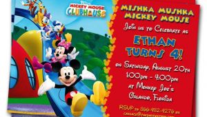 Mickey Mouse Clubhouse Custom Birthday Invitations Mickey Mouse Clubhouse Invitations Printable Personalized