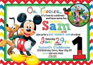 Mickey Mouse Clubhouse Party Invitations Free Template Free Printable Mickey Mouse 1st Birthday Invitations