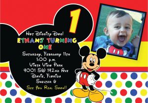 Mickey Mouse Customized Birthday Invitations Free Printable 1st Mickey Mouse Birthday Invitations