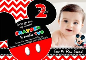 Mickey Mouse Customized Birthday Invitations Mickey Mouse Party Invitations Personalized Mickey Mouse