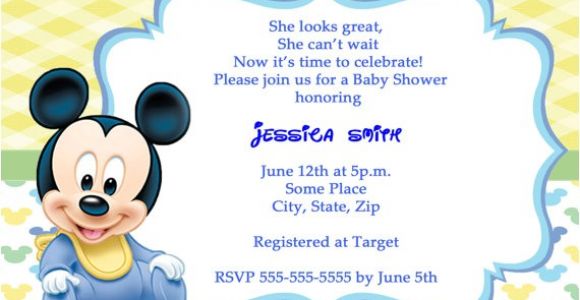 Mickey Mouse Invitations Baby Shower Mickey Mouse Baby Shower Invitations Cartes De Remerciements