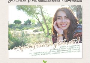 Middle School Graduation Invitations Printable Photo Graduation Invitation Announcement 2015