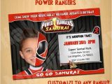 Mighty Morphin Power Ranger Birthday Invitations Power Rangers Samurai Birthday Invitation Invite Custom by