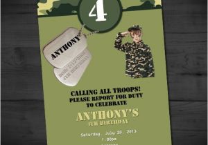 Military themed Party Invitations Camo Army themed Printable Invitation Digital File Diy
