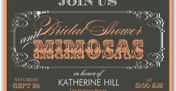 Mimosa Bridal Shower Invitations Mimosas Script Bridal Shower Invitations