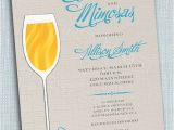 Mimosa Bridal Shower Invitations Monogram and Mimosas Printable Invitation Wedding Bridal